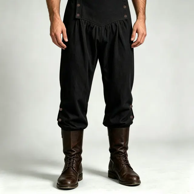 Men's Renaissance Pirate Shirt and Pants Cosplay Costume detail 3