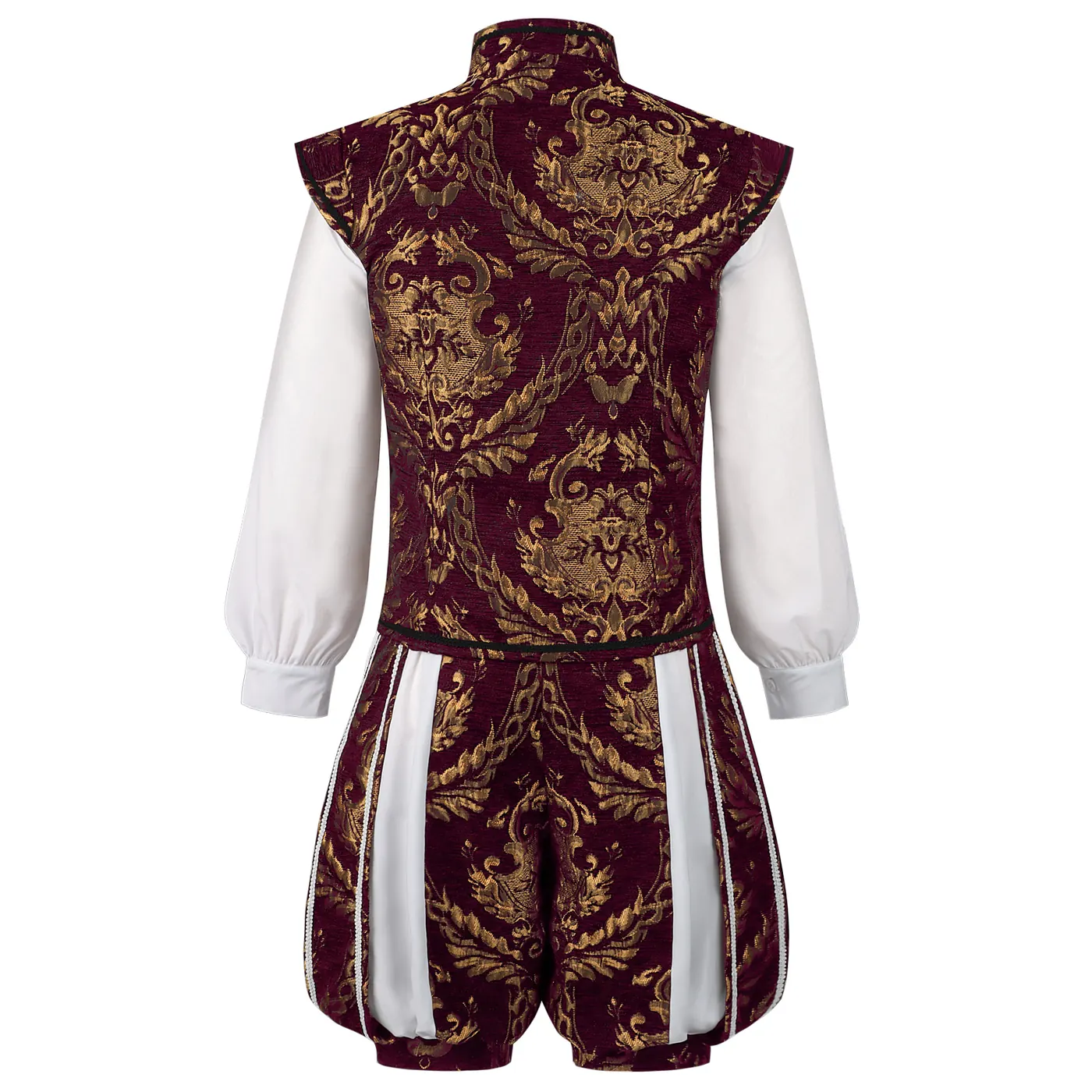 Men's Medieval Renaissance Double-Layer Vest and Pumpkin Shorts Set detail 12