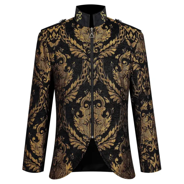 Veste cosplay pour homme à col montant, style cour Tudor et Renaissance détail 1