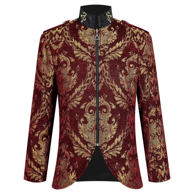 Veste cosplay pour homme à col montant, style cour Tudor et Renaissance détail 9