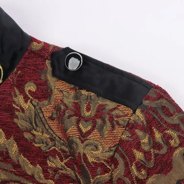 Veste cosplay pour homme à col montant, style cour Tudor et Renaissance détail 15