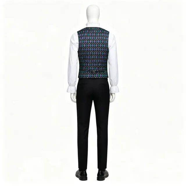 Men's Renaissance Vest and Court Shirt Set for Mardi Gras detail 3