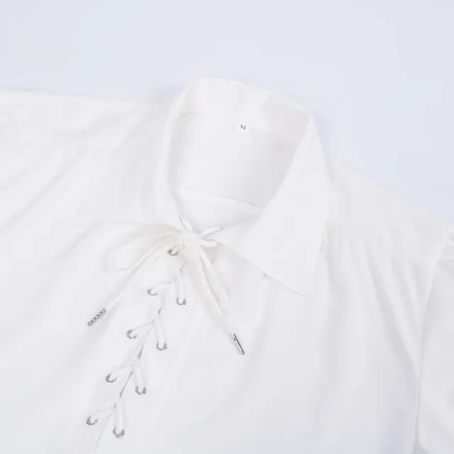 Men's Renaissance Victorian Steampunk Ruffled Cosplay Shirt detail 1