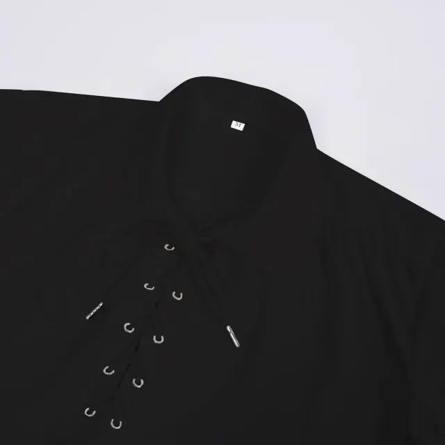 Men's Renaissance Victorian Steampunk Ruffled Cosplay Shirt detail 5