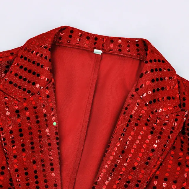 Men's Sequin Tailcoat Stage Costume for Halloween & St. Patrick's Day detail 8