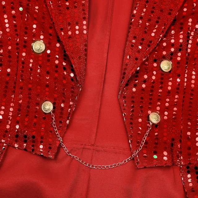 Men's Sequin Tailcoat Stage Costume for Halloween & St. Patrick's Day detail 9