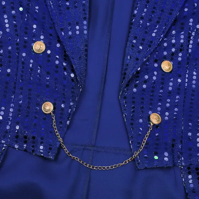 Men's Sequin Tailcoat Stage Costume for Halloween & St. Patrick's Day detail 13