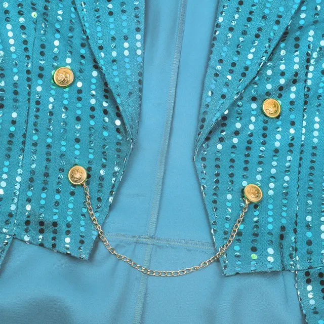 Men's Sequin Tailcoat Stage Costume for Halloween & St. Patrick's Day detail 17