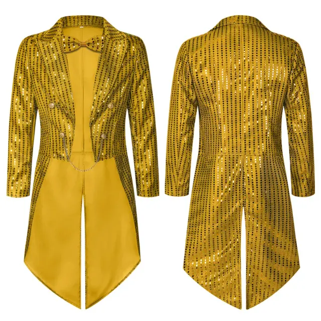Men's Sequin Tailcoat Stage Costume for Halloween & St. Patrick's Day detail 19