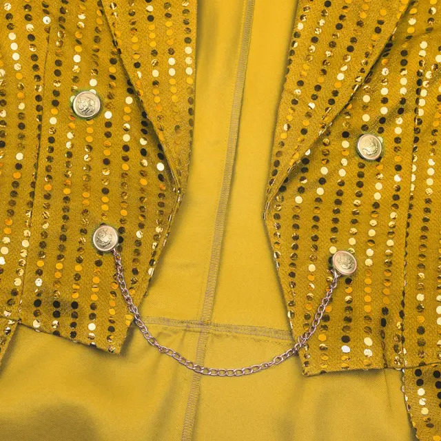 Men's Sequin Tailcoat Stage Costume for Halloween & St. Patrick's Day detail 21