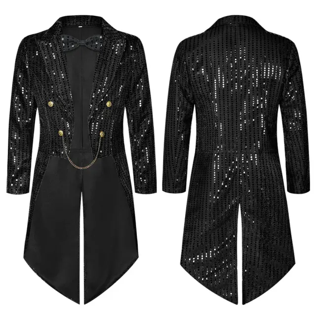 Men's Sequin Tailcoat Stage Costume for Halloween & St. Patrick's Day detail 23