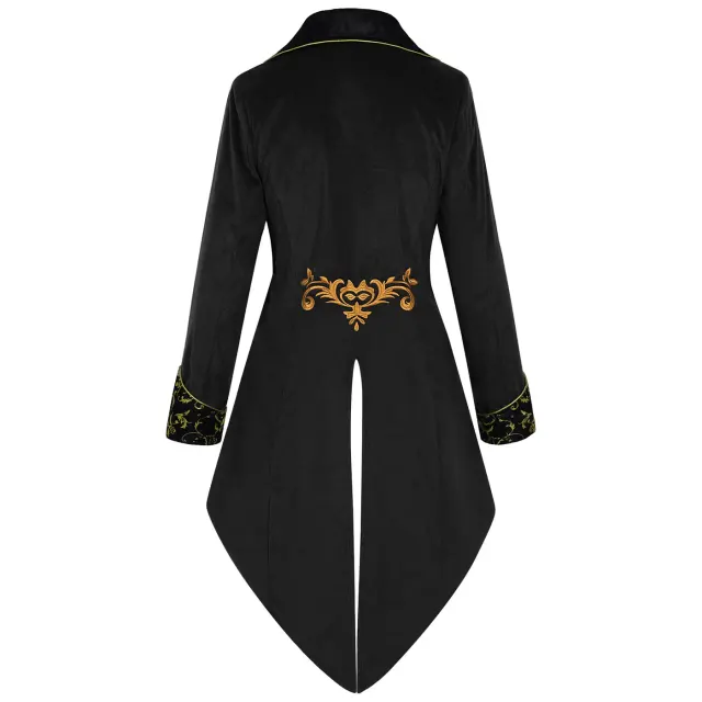 Men's Steampunk Gothic Embroidered Tailcoat Cosplay Jacket detail 2