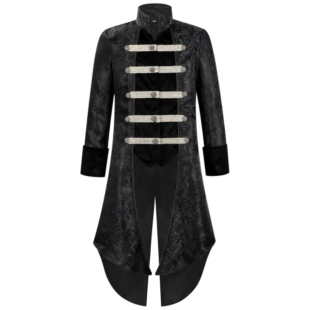 Men's Steampunk Gothic Tailcoat Cosplay Costume detail 2