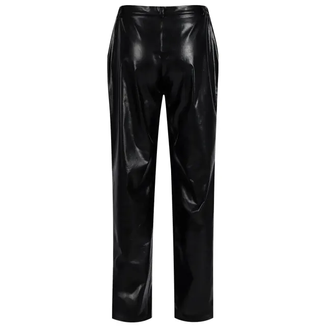 Men's Steampunk Rock Retro Black Leather Pants detail 2