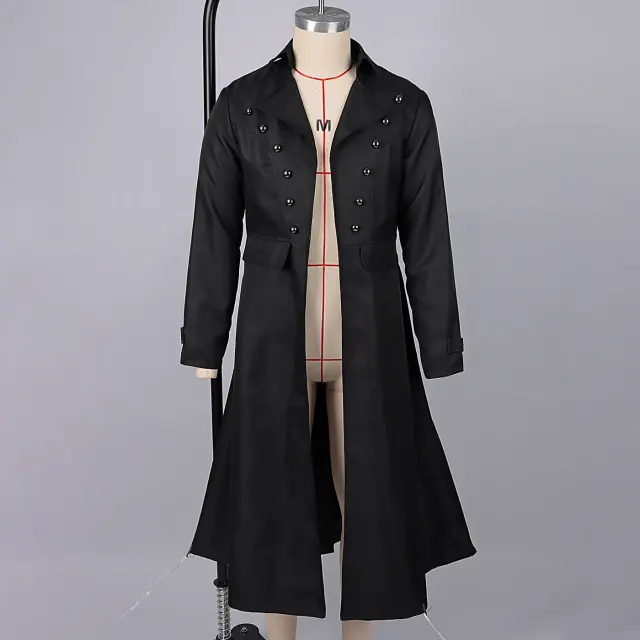 Men's Steampunk Halloween Stand Collar Cosplay Coat detail 1