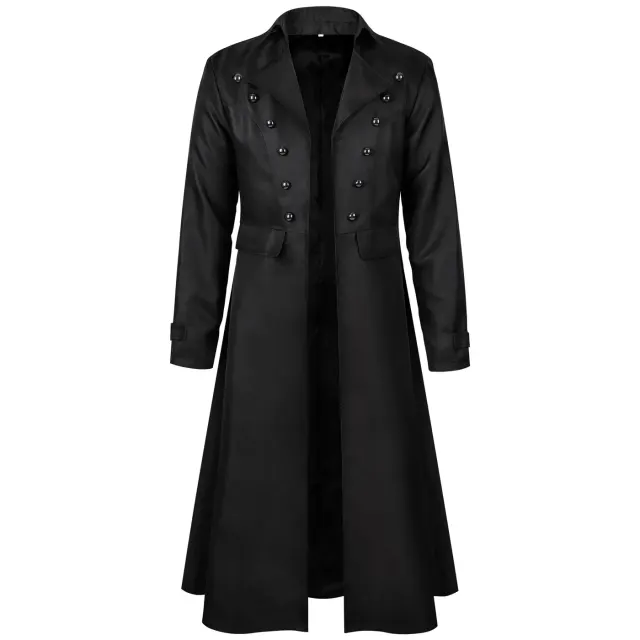 Men's Steampunk Halloween Stand Collar Cosplay Coat detail 2