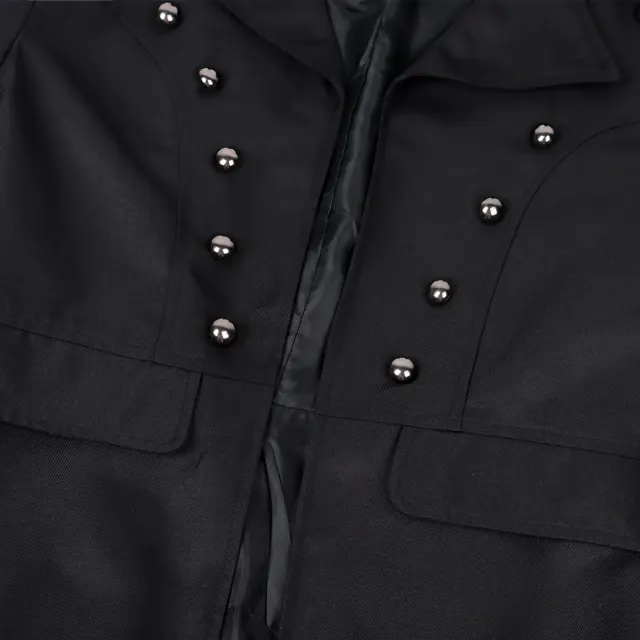 Men's Steampunk Halloween Stand Collar Cosplay Coat detail 5