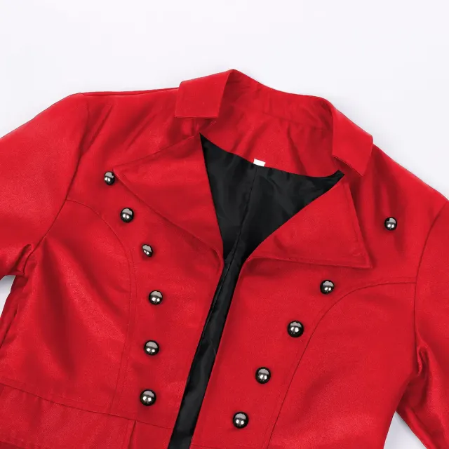 Men's Steampunk Halloween Stand Collar Cosplay Coat detail 17