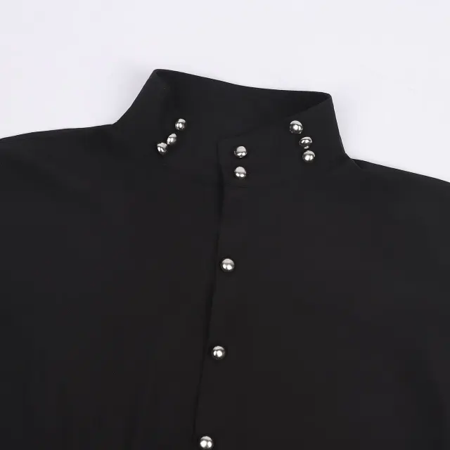 Men's Steampunk Victorian Dark Tassel Cosplay Shirt detail 4