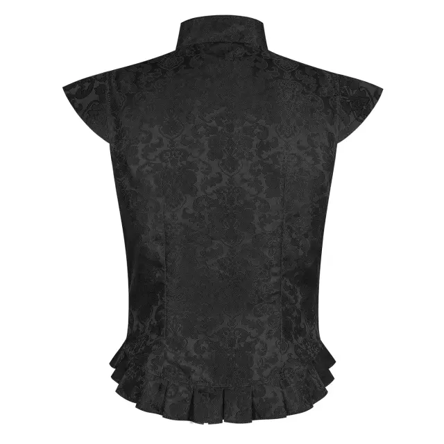 Men's Medieval Tudor Jacquard Ruffled Vest for Halloween Cosplay detail 10