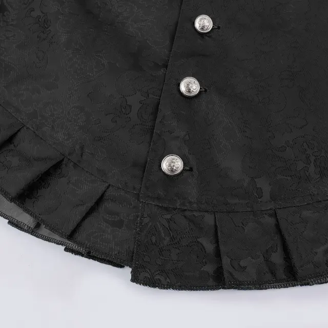 Men's Medieval Tudor Jacquard Ruffled Vest for Halloween Cosplay detail 13