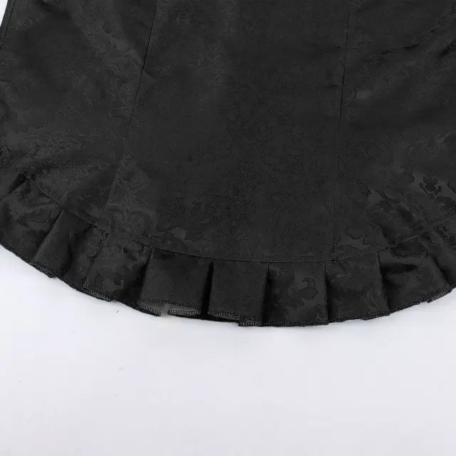 Men's Medieval Tudor Jacquard Ruffled Vest for Halloween Cosplay detail 14