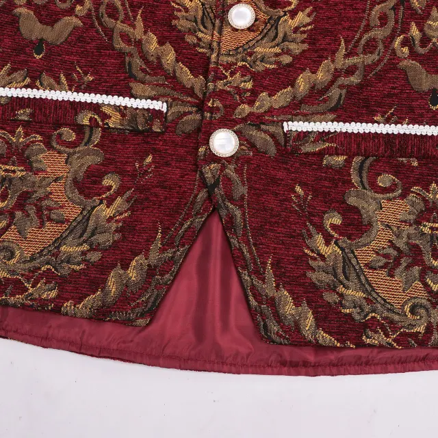 Men's Tudor King Cosplay Vest Set Renaissance Stage Costume detail 7