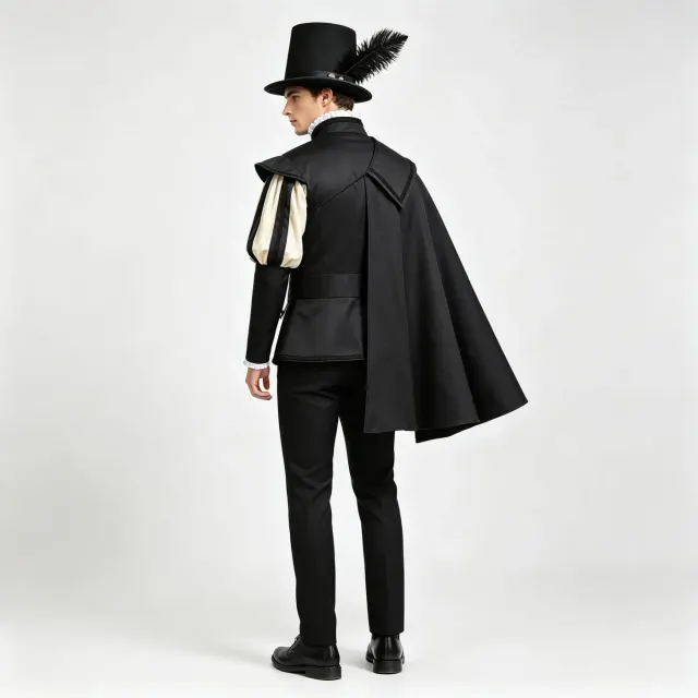 Men's Tudor Noble Cloak Set Renaissance Halloween Cosplay Costume detail 3