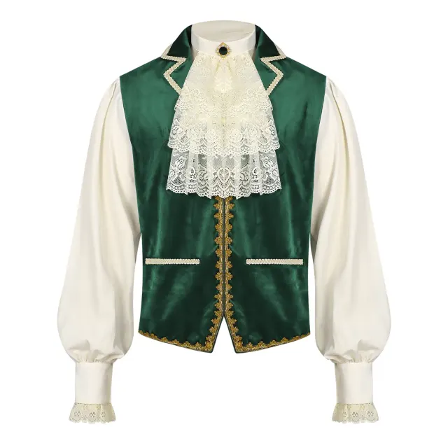 Men's Tudor Prince King Renaissance Cosplay Costume Set detail 2