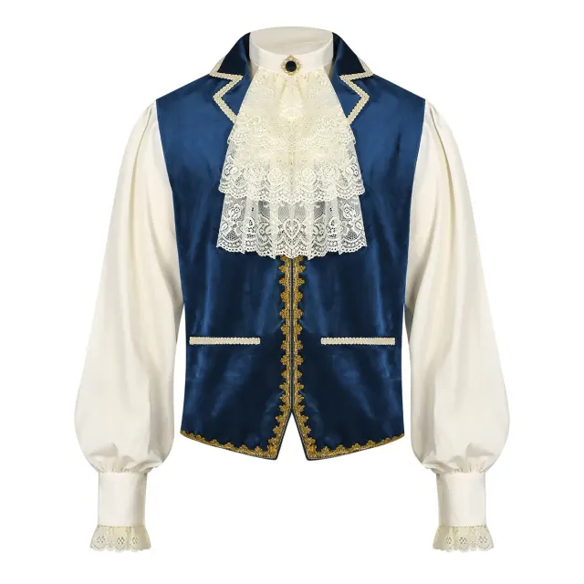 Men's Tudor Prince King Renaissance Cosplay Costume Set detail 4