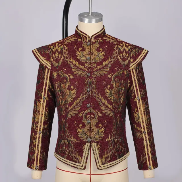 Men's Tudor Renaissance King Cosplay Jacket for Halloween detail 1