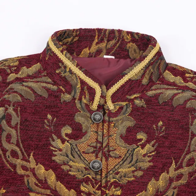 Men's Tudor Renaissance King Cosplay Jacket for Halloween detail 5