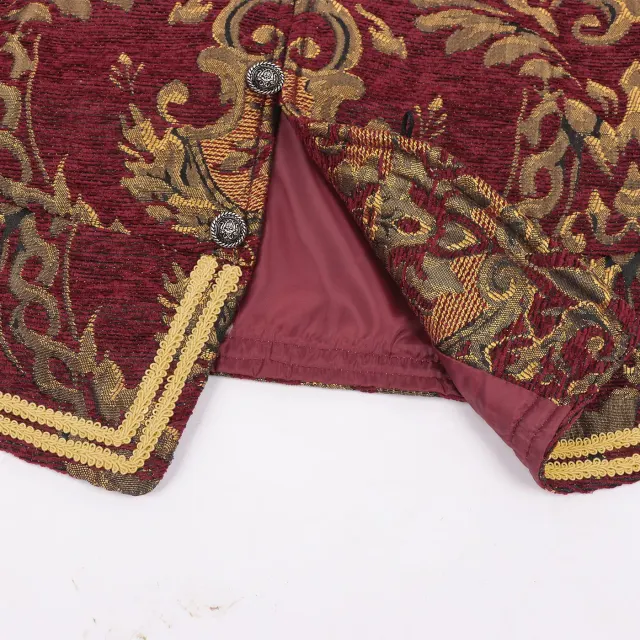 Men's Tudor Renaissance King Cosplay Jacket for Halloween detail 10