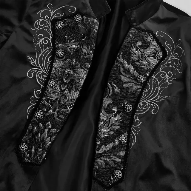Men's Victorian Steampunk Embroidered Tailcoat Cosplay Costume detail 12