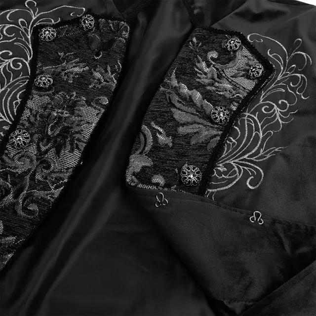Men's Victorian Steampunk Embroidered Tailcoat Cosplay Costume detail 13