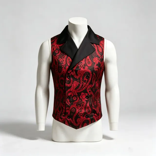 Men's Victorian Steampunk Gothic Renaissance Halloween Vest detail 1