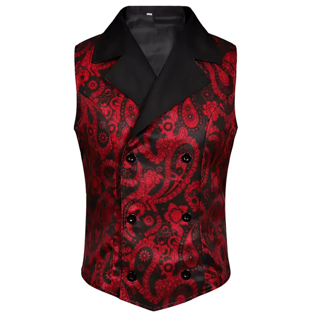 Men's Victorian Steampunk Gothic Renaissance Halloween Vest detail 2