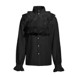 Ruffled Shirt Style 2 - Black