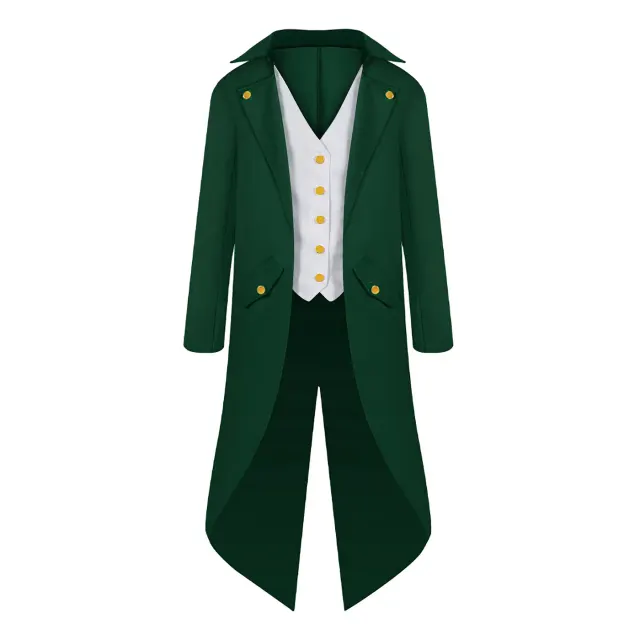 Men's Victorian Tailcoat Cosplay Costume Set with Bow Tie detail 1