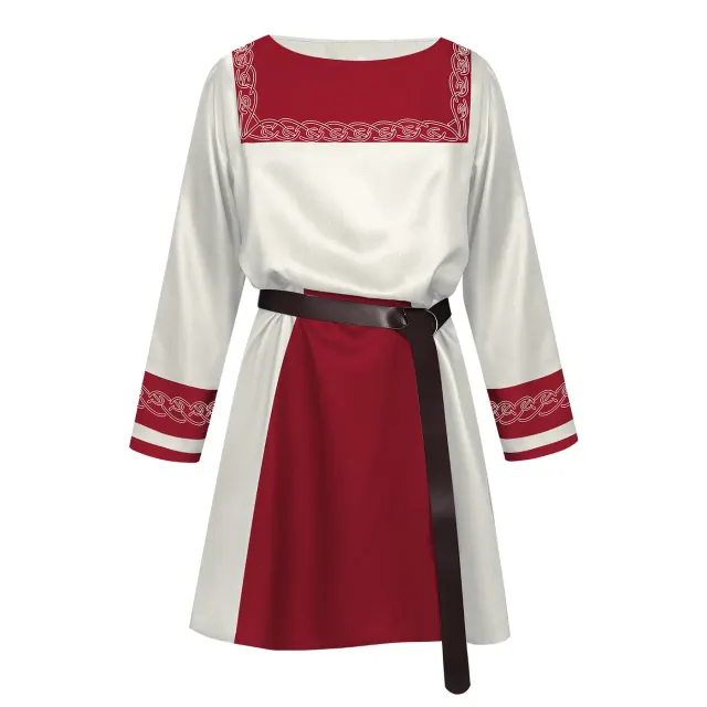 Men's Viking Halvar Embroidered Short Robe LARP Costume detail 9