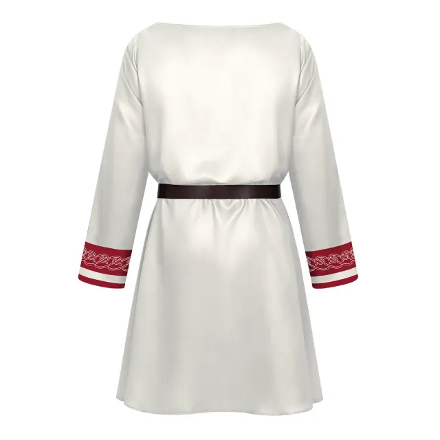 Men's Viking Halvar Embroidered Short Robe LARP Costume detail 10