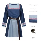 Viking Men's Short Robe - Blue with Belt