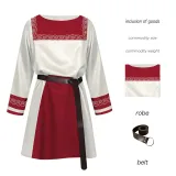 Viking Men's Short Robe - White with Belt