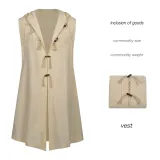 Renaissance Long Tunic Vest - Beige