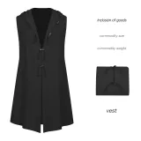 Renaissance Long Tunic Vest - Black