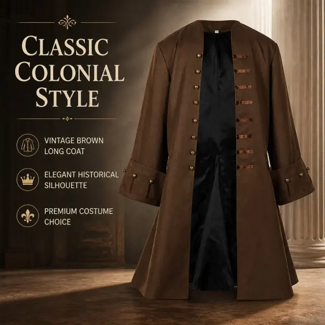 Men's Vintage Pirate Vampire Coat for Halloween Cosplay detail 3