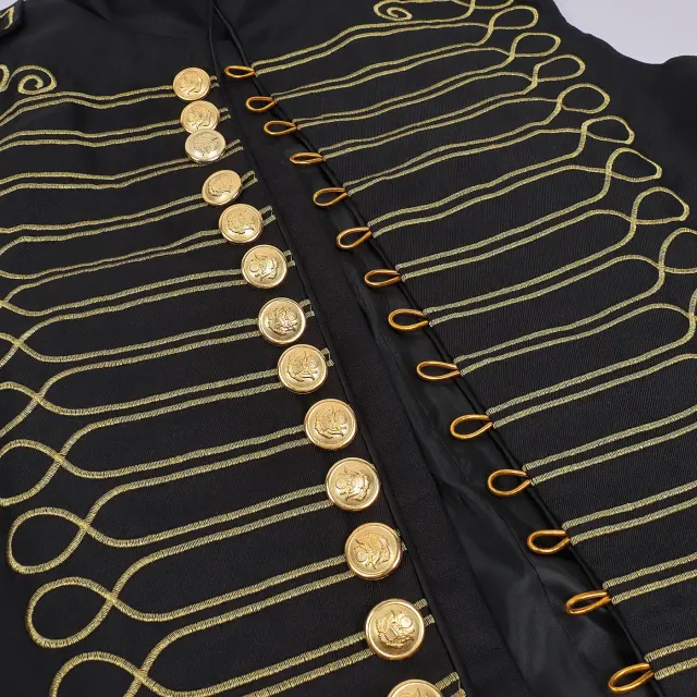 Military-Style Embroidered Stand-Collar Cosplay Vest for Halloween detail 5