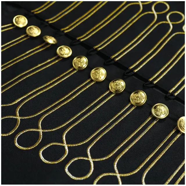 Military-Style Embroidered Stand-Collar Cosplay Vest for Halloween detail 6