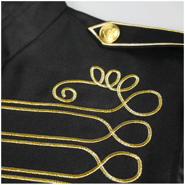 Military-Style Embroidered Stand-Collar Cosplay Vest for Halloween detail 8