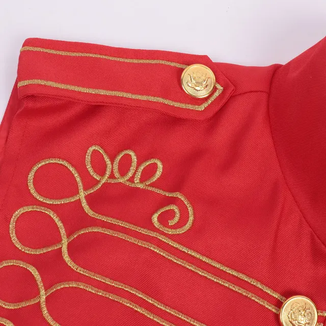 Military-Style Embroidered Stand-Collar Cosplay Vest for Halloween detail 12